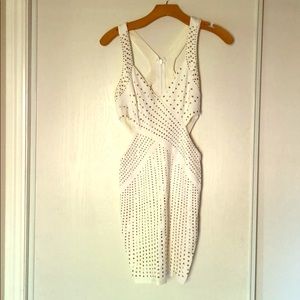 Bebe Cut-out, embellished white dress